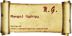 Mangol György névjegykártya