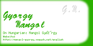 gyorgy mangol business card